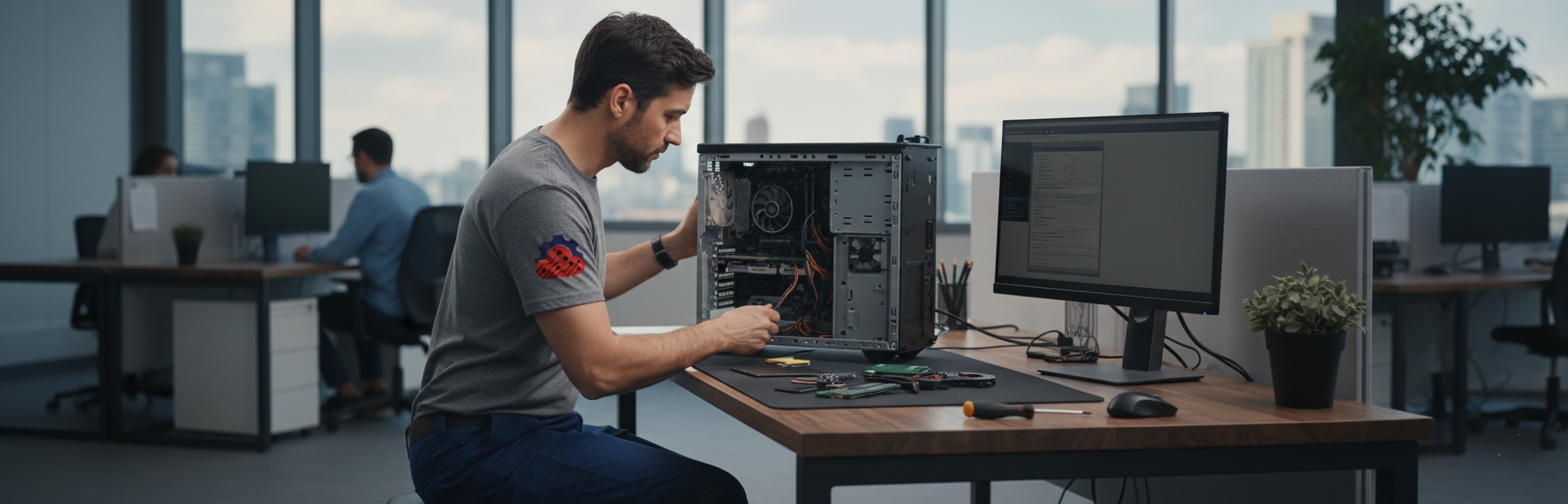 Custom Pc Sales and Upgrades- technician upgrading pc