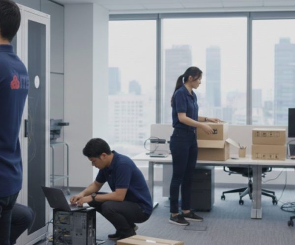 IT Office Relocation - technicians preparing for relocation